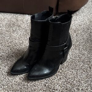 DV by Dolce Vita Black Textured Ankle Boots